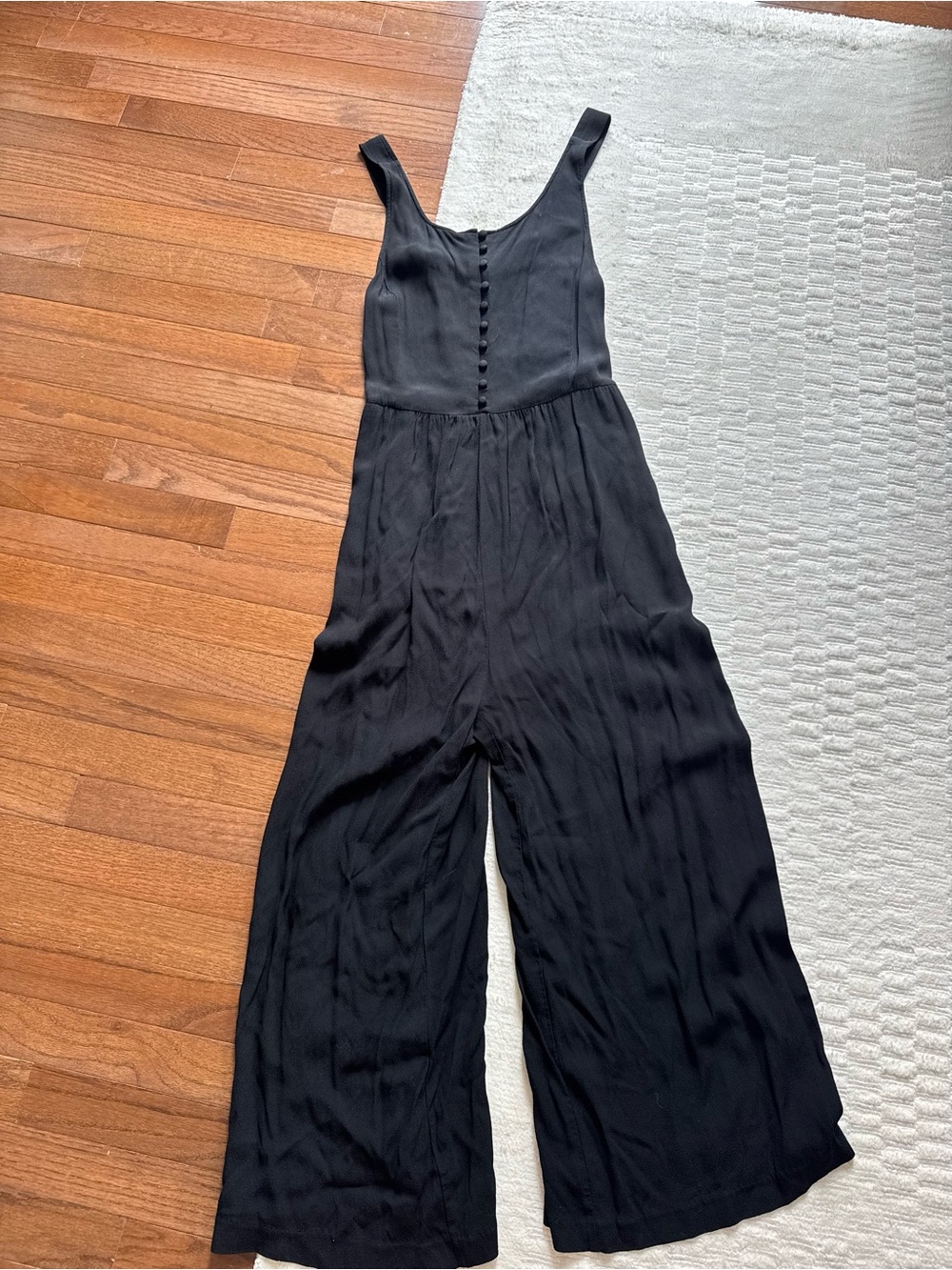 Madewell Black Sleeveless Flowy Button-Front Jumpsuit - Picture 2 of 10